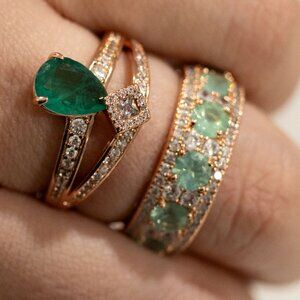 Rose Gold Bomb Party Rings - Size 9-10